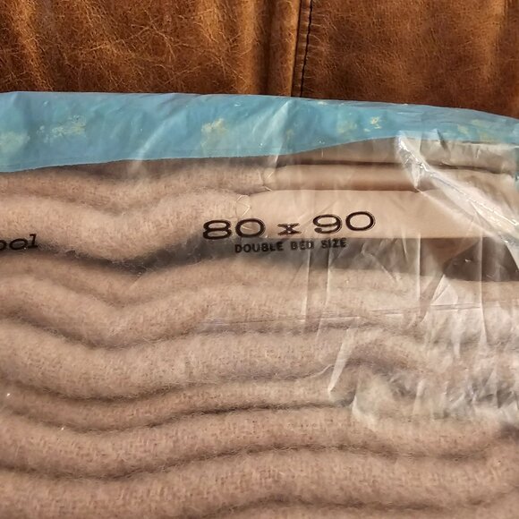 Vintage Consul 100% Wool Blanket, 80x90 Size, Beige, Original Packaging - Picture 4 of 14
